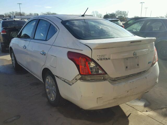 3N1CN7AP5DL827037 - 2013 NISSAN VERSA S WHITE photo 3