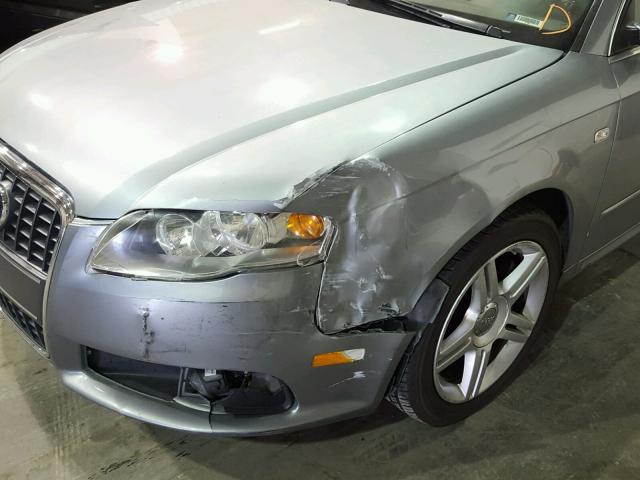 WAUAF78E98A081529 - 2008 AUDI A4 2.0T SILVER photo 9