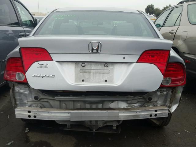 1HGFA16526L029122 - 2006 HONDA CIVIC LX SILVER photo 9