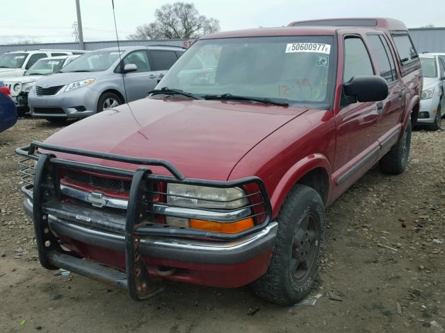 1GCDT13W21K233320 - 2001 CHEVROLET S TRUCK S1 RED photo 2