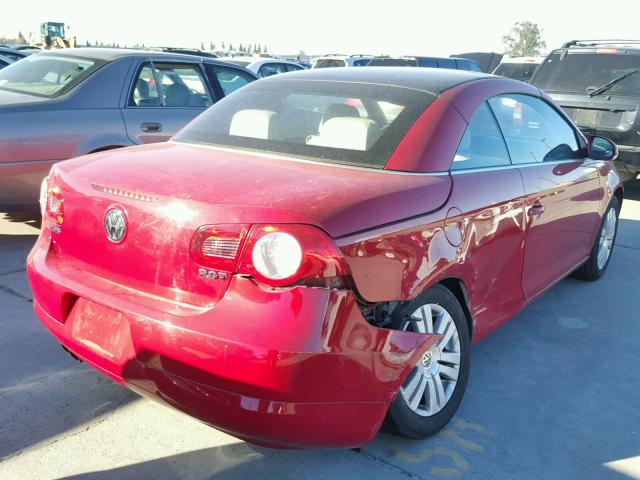 WVWBA71F38V052285 - 2008 VOLKSWAGEN EOS TURBO RED photo 4