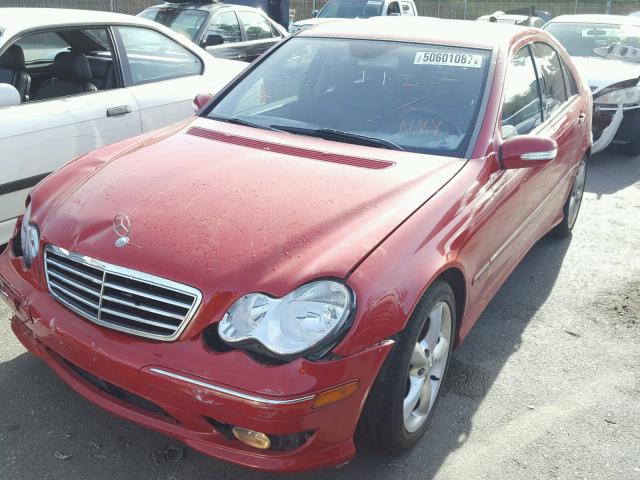 WDBRF52H56F743182 - 2006 MERCEDES-BENZ C GENERATI RED photo 2