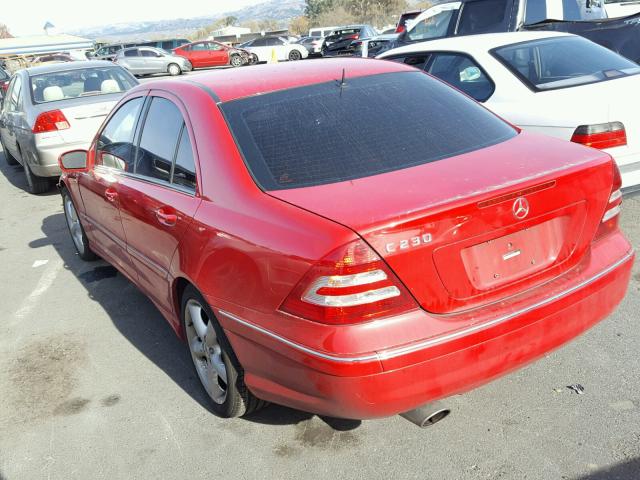 WDBRF52H56F743182 - 2006 MERCEDES-BENZ C GENERATI RED photo 3