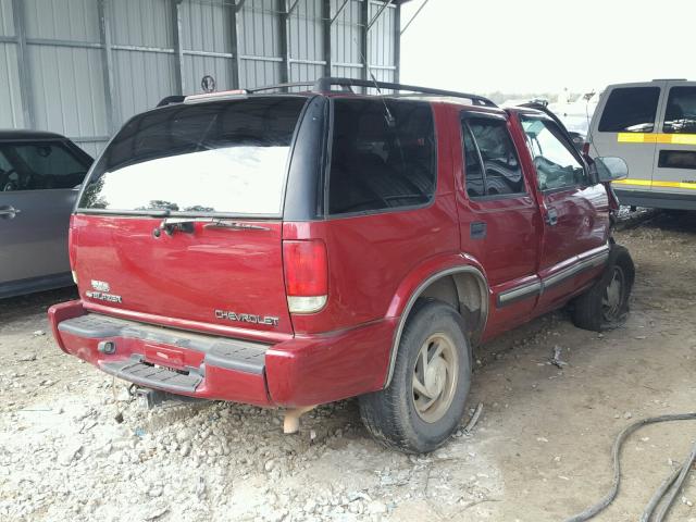 1GNDT13W21K231073 - 2001 CHEVROLET BLAZER MAROON photo 4