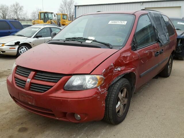 1D4GP24R87B166010 - 2007 DODGE GRAND CARA RED photo 2