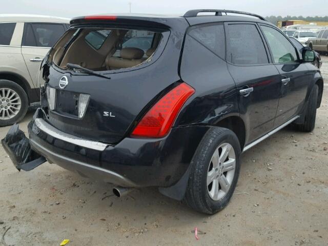 JN8AZ08T97W510271 - 2007 NISSAN MURANO SL BLACK photo 4