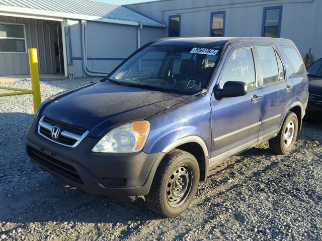 JHLRD68474C022722 - 2004 HONDA CR-V LX BLUE photo 2