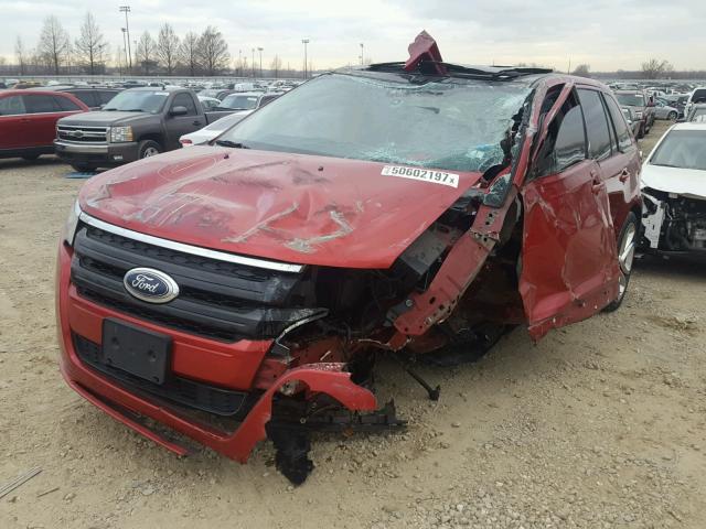 2FMDK4AKXBBA60402 - 2011 FORD EDGE SPORT RED photo 2