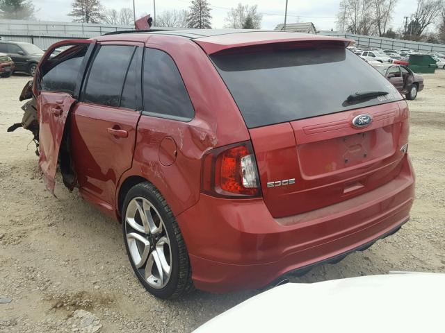 2FMDK4AKXBBA60402 - 2011 FORD EDGE SPORT RED photo 3