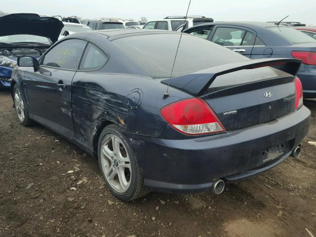 KMHHN65F36U215292 - 2006 HYUNDAI TIBURON GT BLUE photo 3