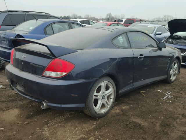 KMHHN65F36U215292 - 2006 HYUNDAI TIBURON GT BLUE photo 4