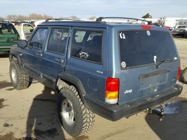 1J4FJ68SXWL111270 - 1998 JEEP CHEROKEE S BLUE photo 3