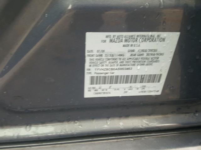 1YVHZ8CB0A5M03463 - 2010 MAZDA 6 S GRAY photo 10