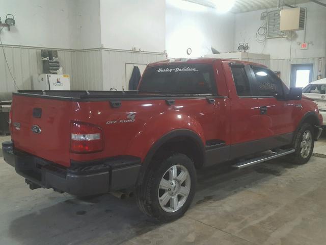 1FTPX04516KB13033 - 2006 FORD F150 RED photo 4