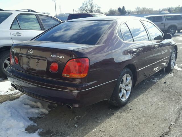 JT8BD69S740202231 - 2004 LEXUS GS 300 MAROON photo 4