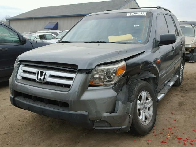 2HKYF18137H532974 - 2007 HONDA PILOT LX GRAY photo 2