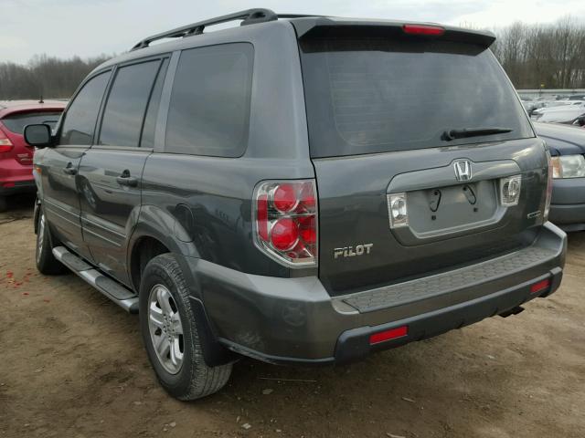 2HKYF18137H532974 - 2007 HONDA PILOT LX GRAY photo 3