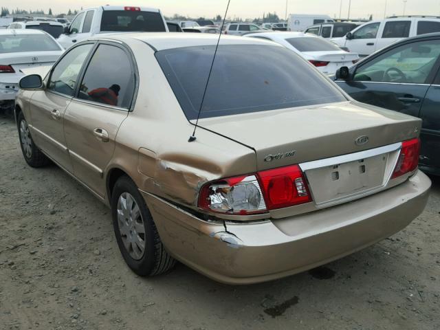 KNAGD126555418877 - 2005 KIA OPTIMA LX GOLD photo 3