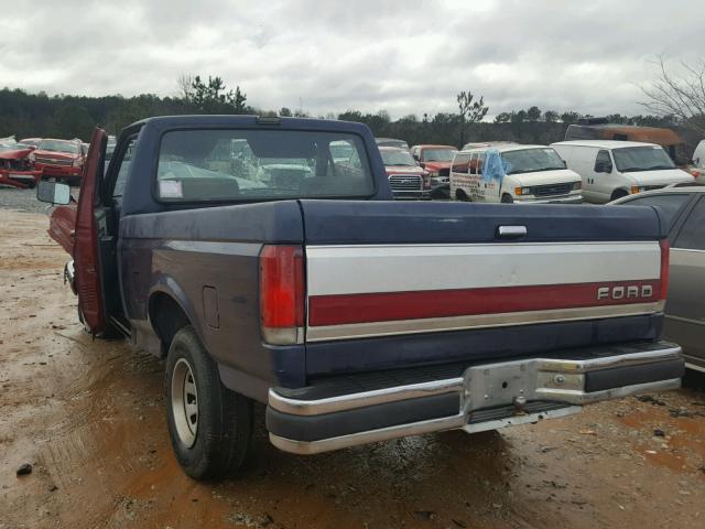 1FTDF15N2MNA11682 - 1991 FORD F150 BLUE photo 3