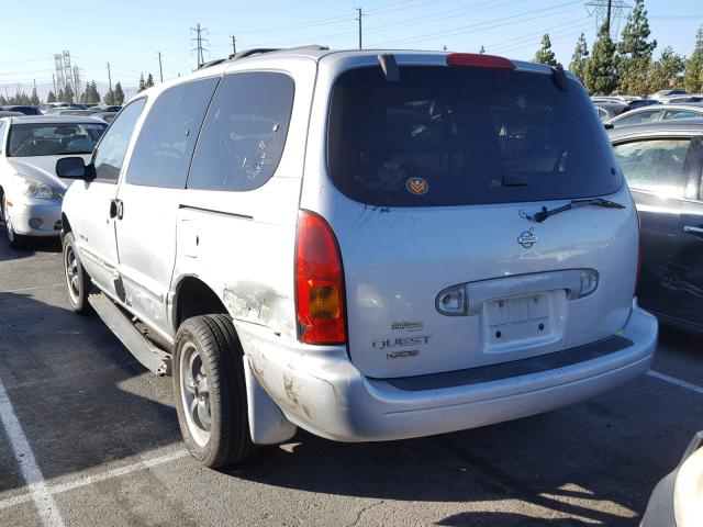 4N2XN11T3YD841374 - 2000 NISSAN QUEST SE SILVER photo 3