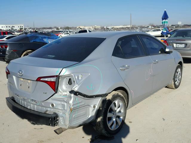 5YFBURHE6EP113479 - 2014 TOYOTA COROLLA L SILVER photo 4