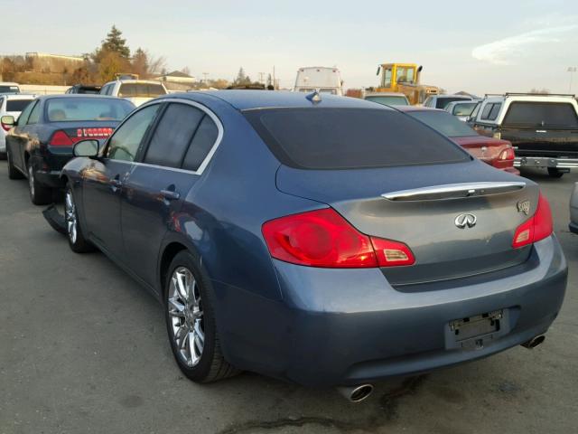 JNKBV61E17M718407 - 2007 INFINITI G35 BLUE photo 3