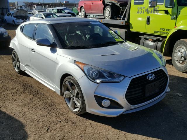 KMHTC6AE3DU107233 - 2013 HYUNDAI VELOSTER T SILVER photo 1