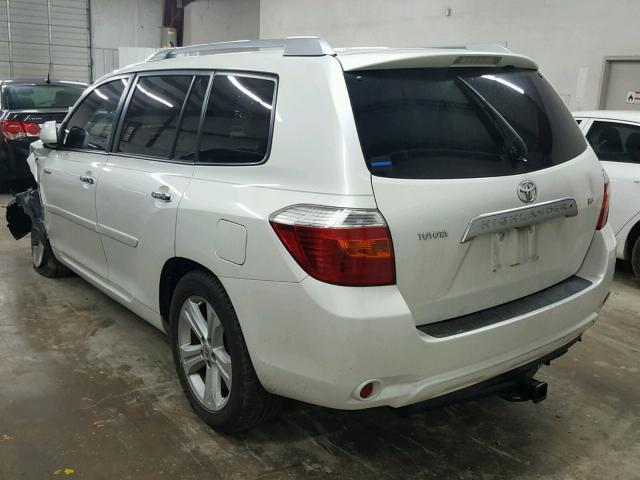 JTEDS42A482062425 - 2008 TOYOTA HIGHLANDER WHITE photo 3