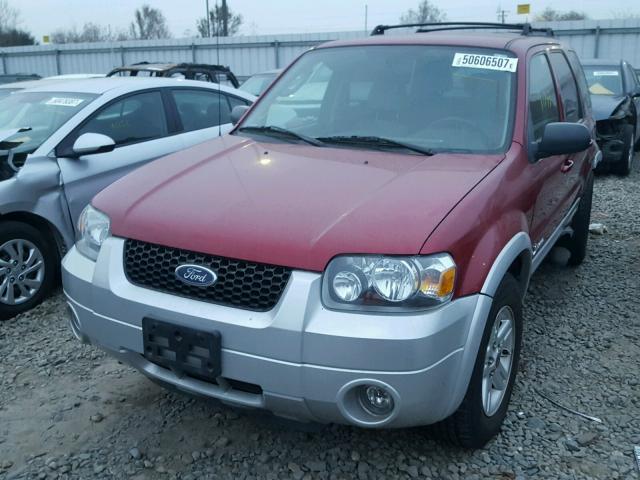 1FMYU95H96KC06243 - 2006 FORD ESCAPE HEV RED photo 2