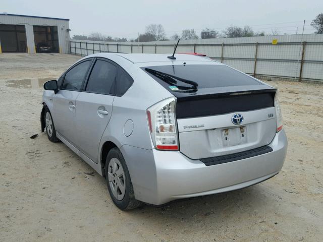 JTDKN3DU6B1380547 - 2011 TOYOTA PRIUS SILVER photo 3