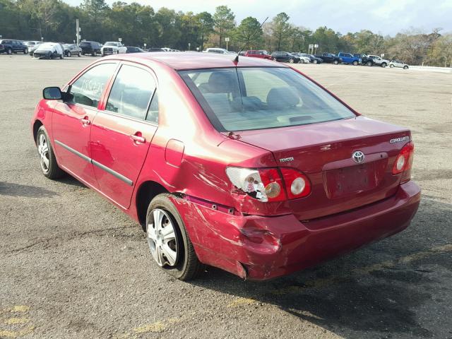 JTDBR32E070103843 - 2007 TOYOTA COROLLA CE RED photo 3