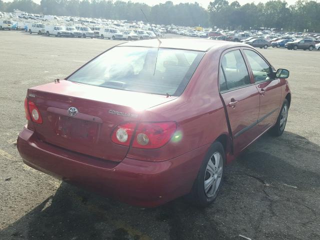 JTDBR32E070103843 - 2007 TOYOTA COROLLA CE RED photo 4