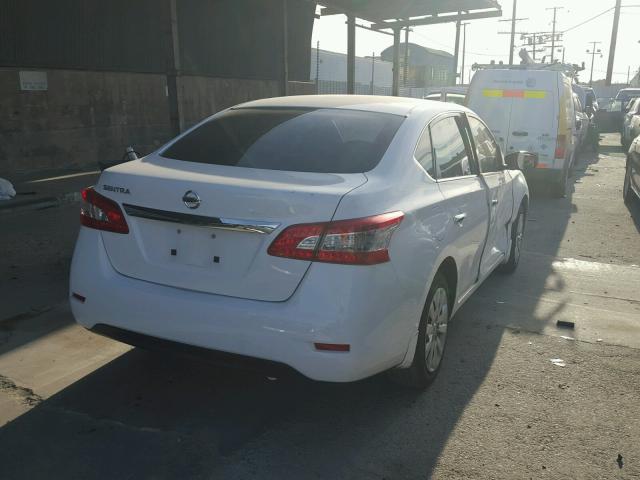 3N1AB7APXFY321676 - 2015 NISSAN SENTRA S WHITE photo 4