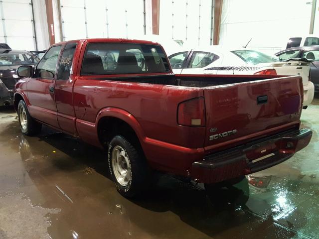 1GTCS19W618108565 - 2001 GMC SONOMA MAROON photo 3