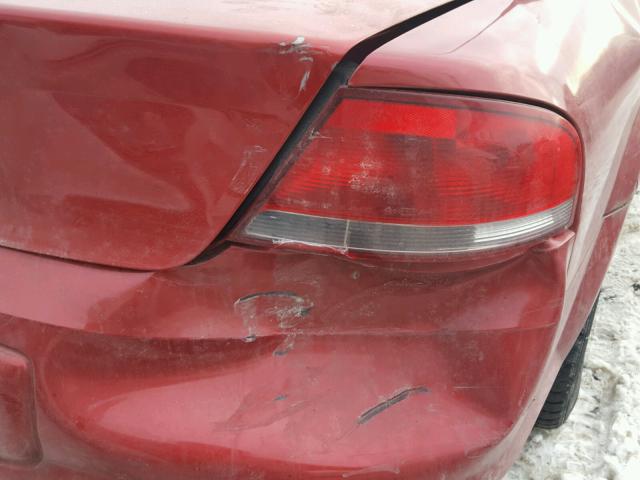 1C3EL46J35N581416 - 2005 CHRYSLER SEBRING RED photo 9