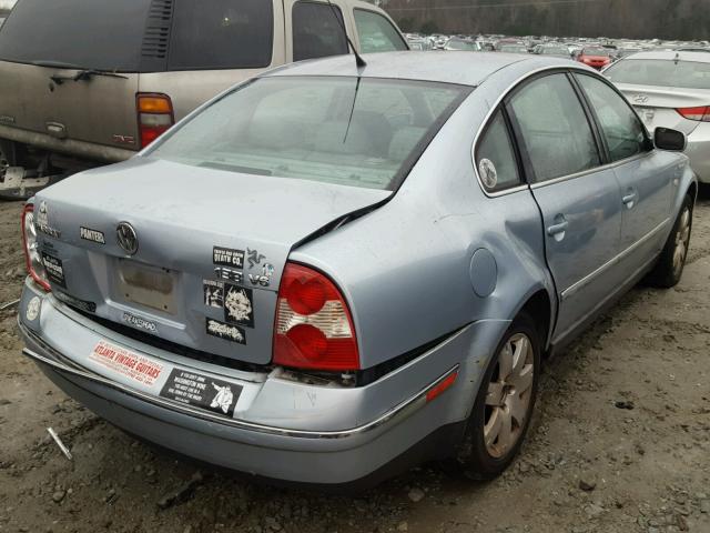 WVWRH63B72P078317 - 2002 VOLKSWAGEN PASSAT GLX BLUE photo 4