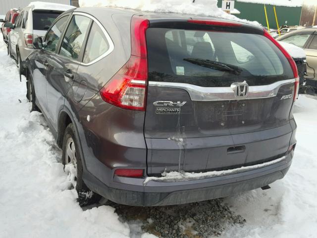 5J6RM4H39FL062032 - 2015 HONDA CR-V LX GRAY photo 3