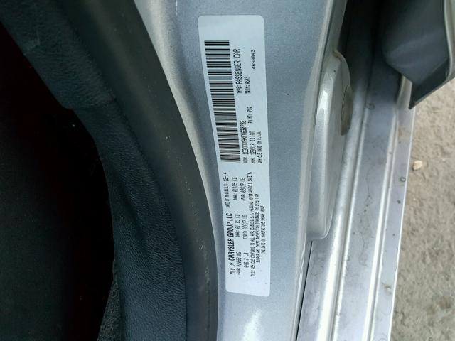 1C3CCCABXFN630792 - 2015 CHRYSLER 200 LIMITE GRAY photo 10