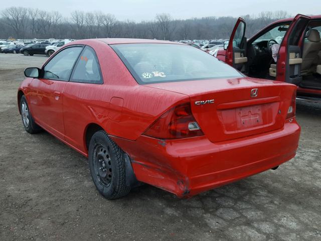 1HGEM225X3L055123 - 2003 HONDA CIVIC LX RED photo 3