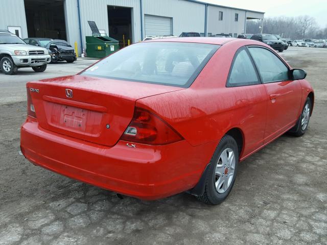 1HGEM225X3L055123 - 2003 HONDA CIVIC LX RED photo 4