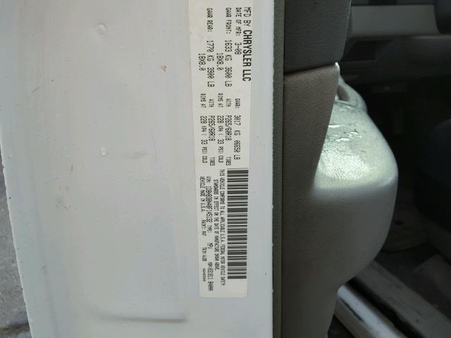 1D8HB38N48F145132 - 2008 DODGE DURANGO SX WHITE photo 10