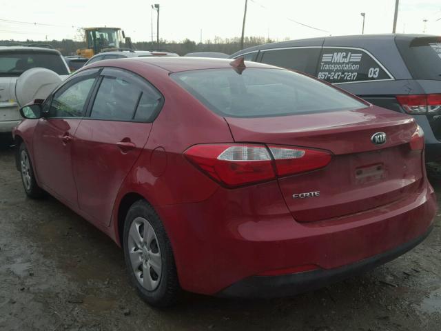 KNAFK4A66E5072861 - 2014 KIA FORTE LX RED photo 3