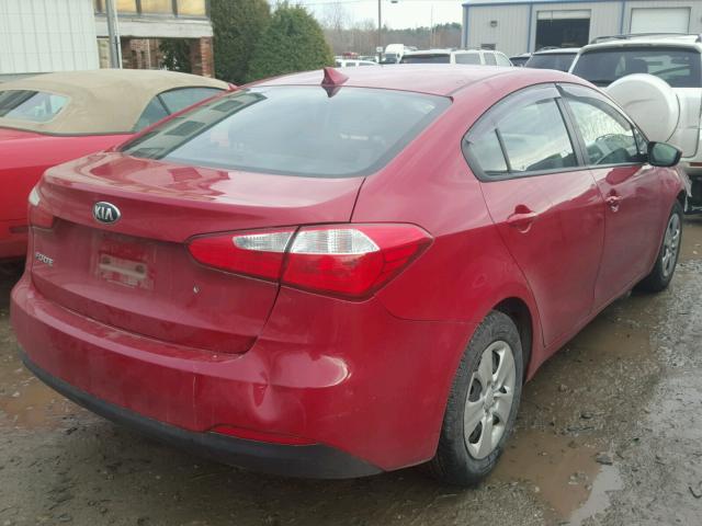 KNAFK4A66E5072861 - 2014 KIA FORTE LX RED photo 4