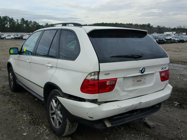 5UXFA135X5LY22846 - 2005 BMW X5 3.0I WHITE photo 3