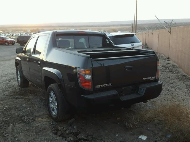 2HJYK16527H543616 - 2007 HONDA RIDGELINE BLACK photo 3