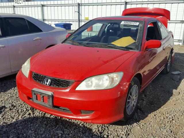 1HGEM22985L031067 - 2005 HONDA CIVIC EX RED photo 2