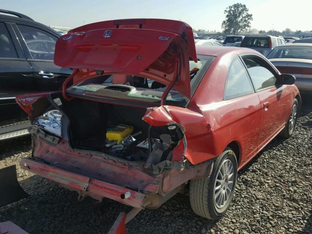 1HGEM22985L031067 - 2005 HONDA CIVIC EX RED photo 4