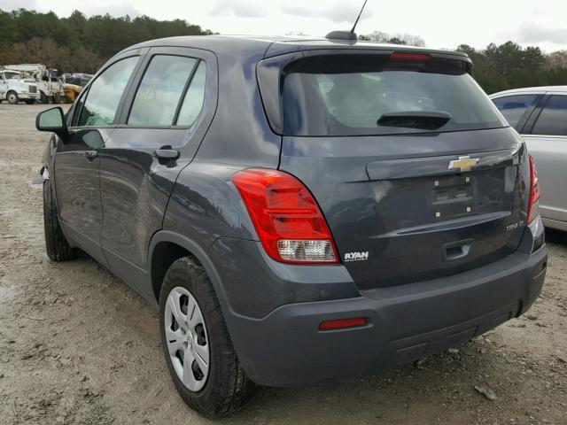 3GNCJKSB2GL249795 - 2016 CHEVROLET TRAX LS GRAY photo 3