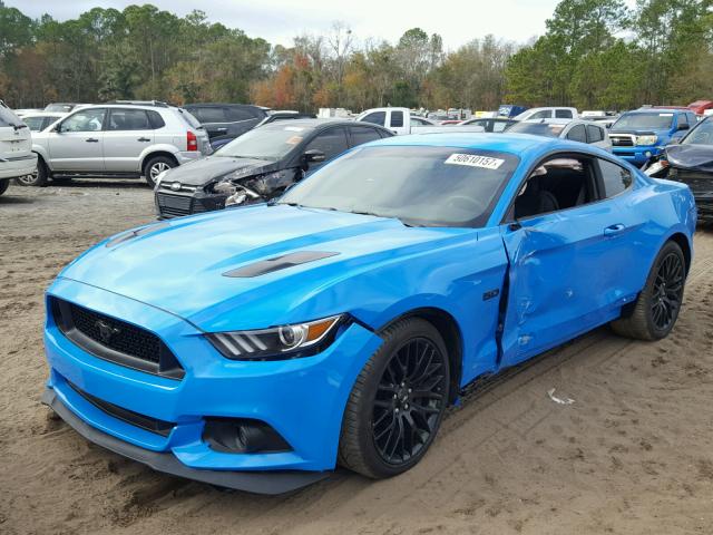 1FA6P8CF0H5309170 - 2017 FORD MUSTANG GT BLUE photo 2