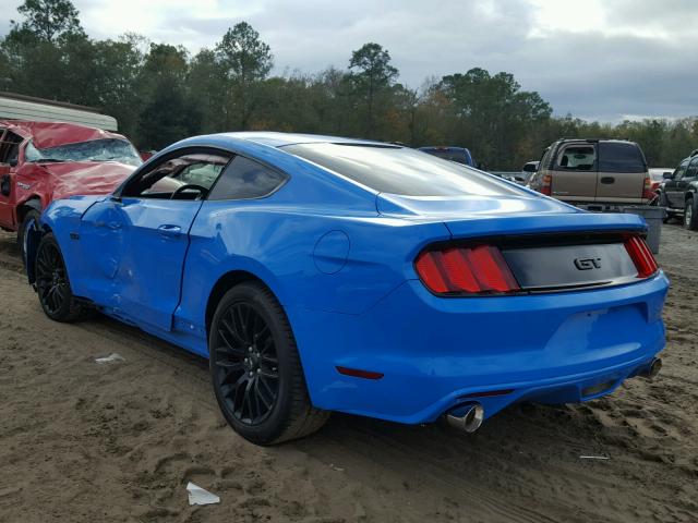 1FA6P8CF0H5309170 - 2017 FORD MUSTANG GT BLUE photo 3